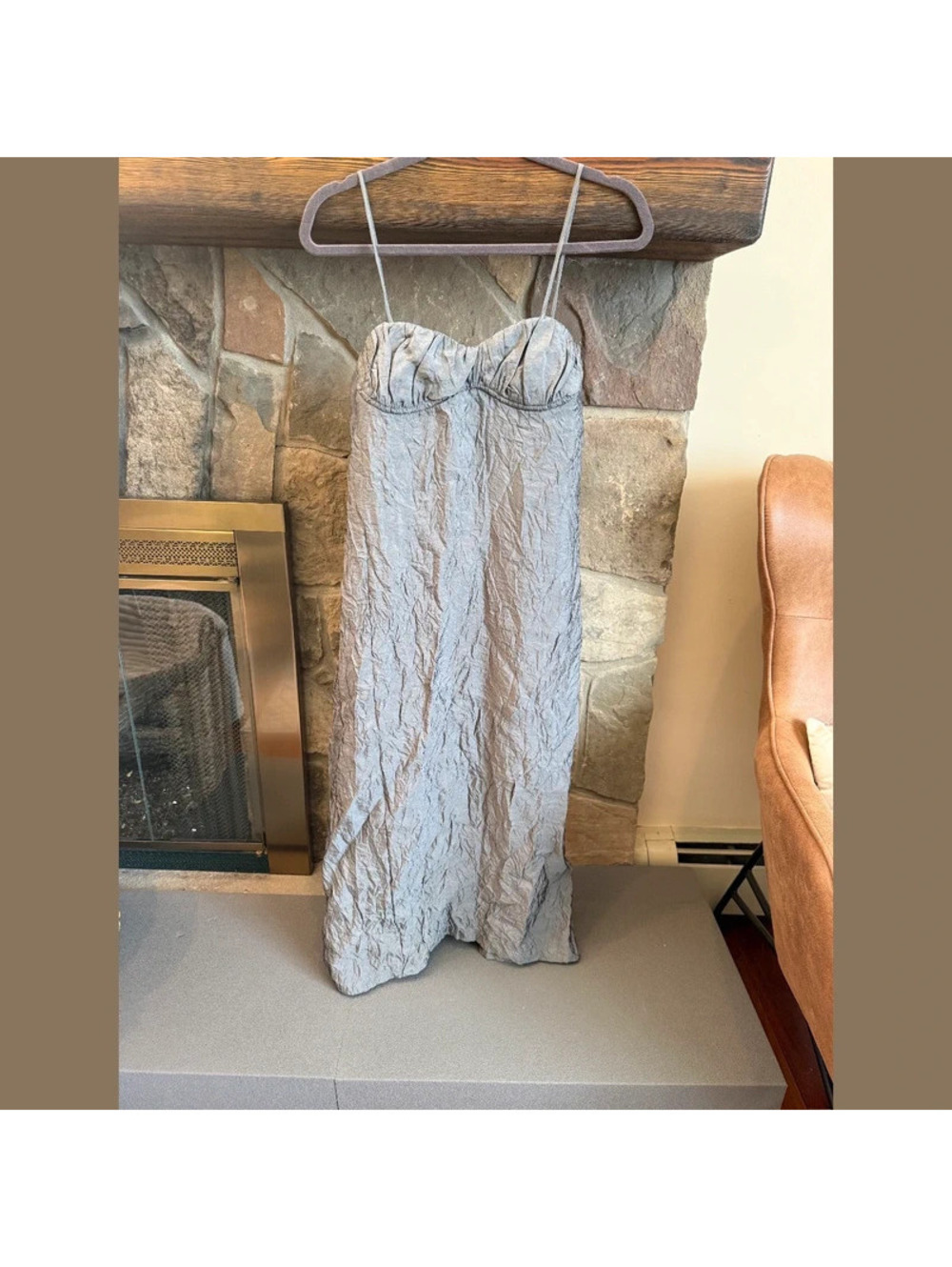 Zara Wrinkled Texture Midi Dress